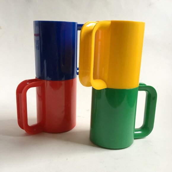 Mid-Century Space Age Ingrid Chicago Multicolor Stacking Picnic Cups Set of 5 - Picture 7 of 15